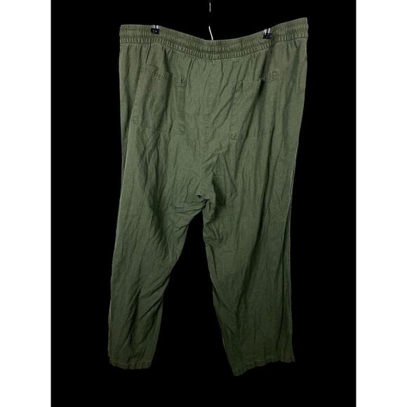 Old Navy Linen Blend Pants XXL 2X Womens Pull On Loose Leg Green Resort Wear - Picture 7 of 8